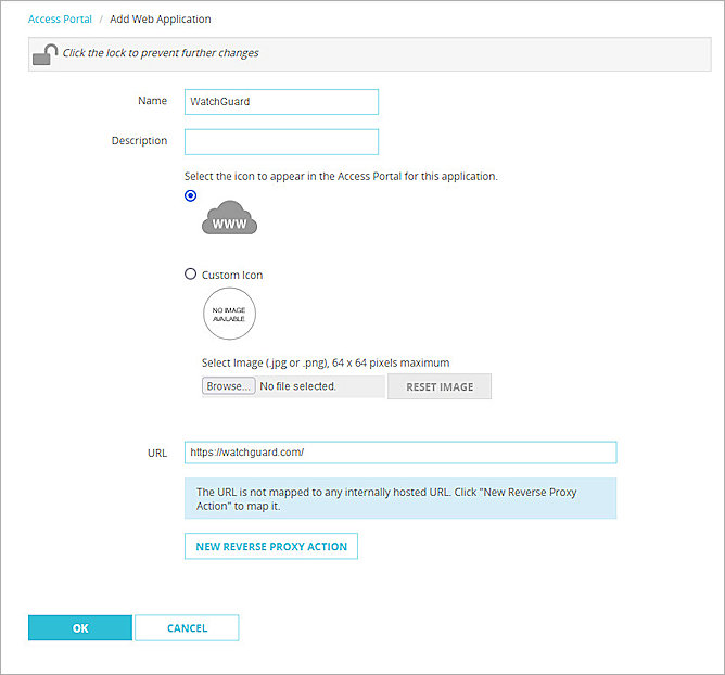 Screenshot of Firebox, Firebox Access Portal config 4